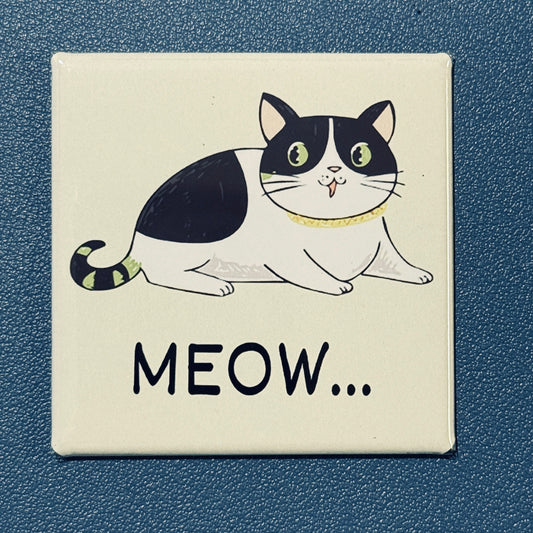 Sir Meows-A-Lot – Funny Black & White Cat Magnet for Cat Lovers 2x2 Square Magnet