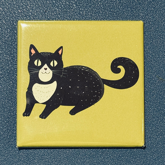 Hex the Cat – Mystical Black Cat Magnet for Cat Lovers 2x2 Square Magnet