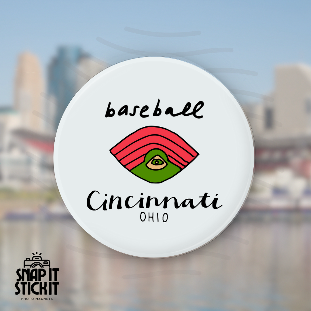 Baseball - Cincinnati Collection - Round Magnet
