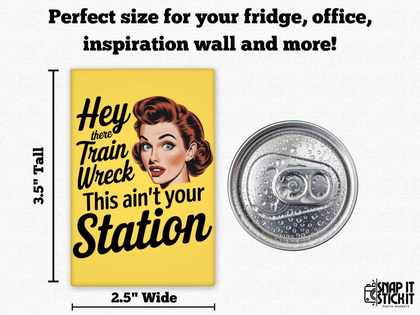 Hey there Train Wreck... This ain't your station - Rectangle Magnet