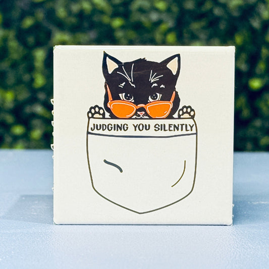 Judging You Silently - Cat Humor 2x2 Square Magnet