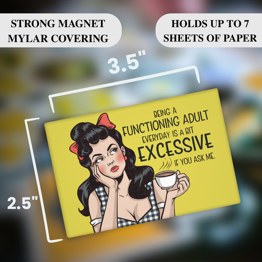 Functioning Adult Magnet – Retro Humor Coffee Gift