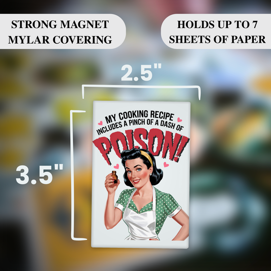 Poison Retro Kitchen Magnet – Funny Sarcastic Retro Housewife Magnet