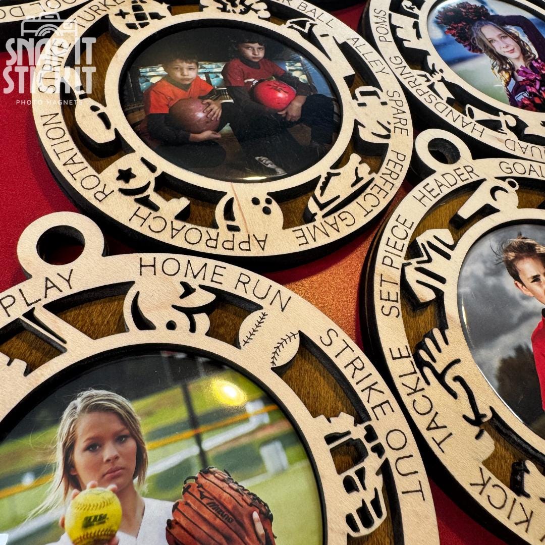 Personalized Golf Photo Ornament | Custom Golf Player Christmas Gift | Laser Cut Wood Ornament with Photo Inlay | Golf Team Keepsake