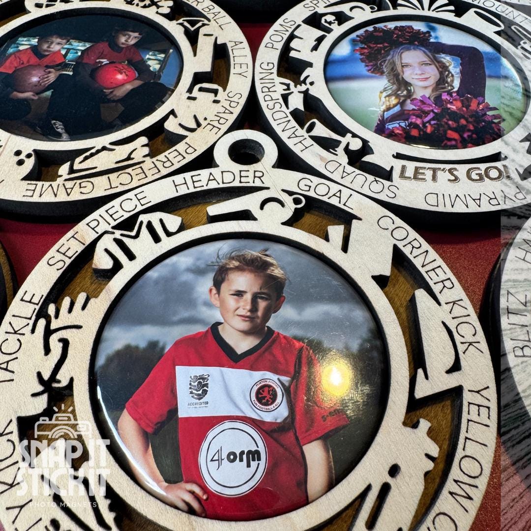 Personalized Golf Photo Ornament | Custom Golf Player Christmas Gift | Laser Cut Wood Ornament with Photo Inlay | Golf Team Keepsake