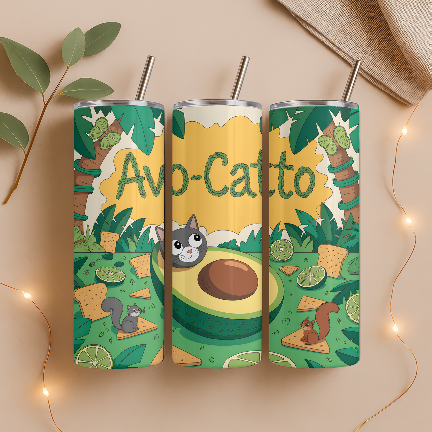 Avo-Catto Gray Cat – 20oz Tumbler
