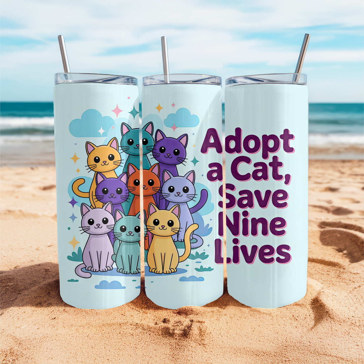 Adopt a Cat, Save Nine Lives  – 20oz Tumbler