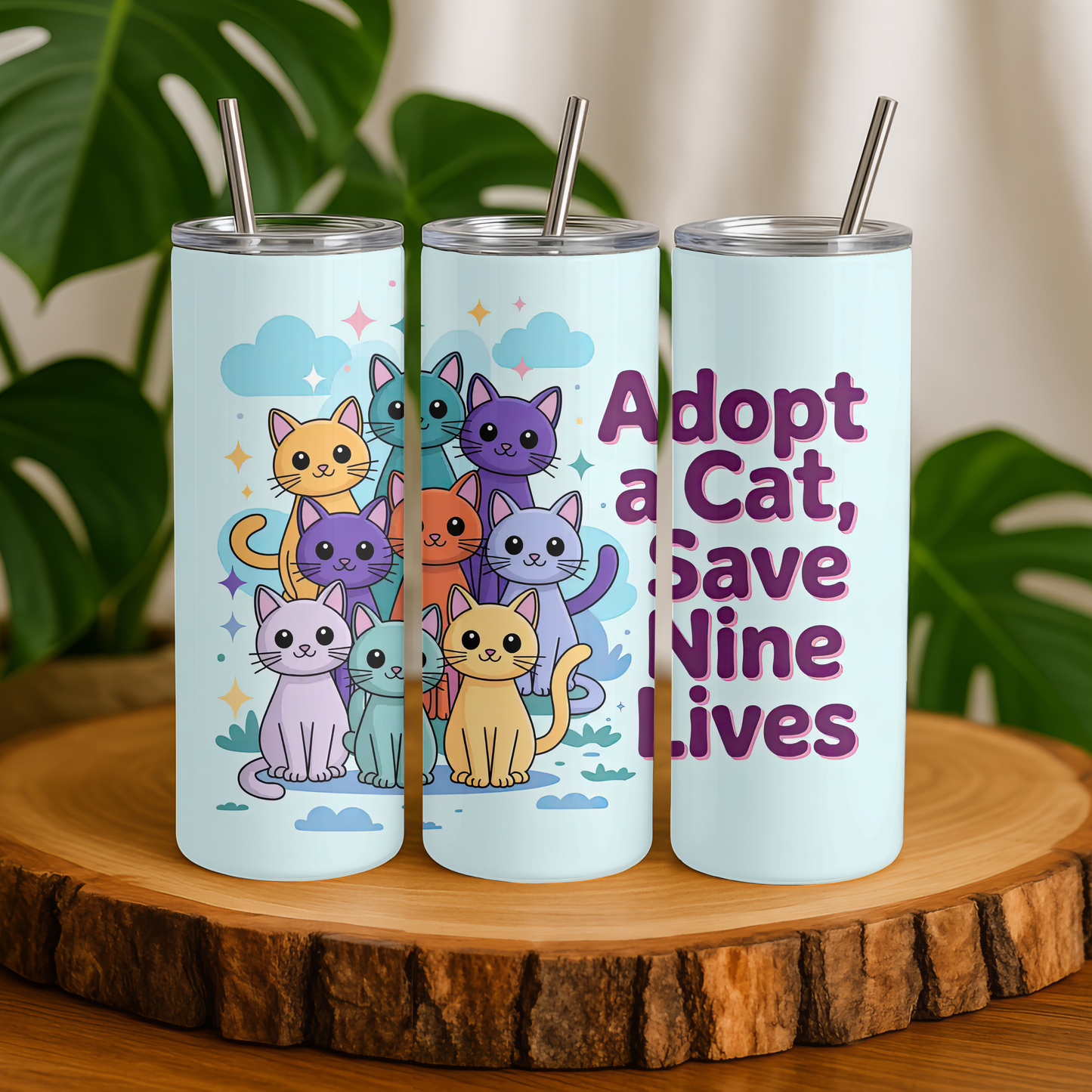 Adopt a Cat, Save Nine Lives  – 20oz Tumbler