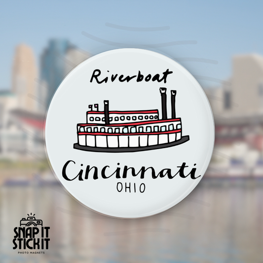 Riverboat - Cincinnati Collection - Round Magnet
