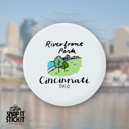 Riverfront Park - Cincinnati Collection - Round Magnet