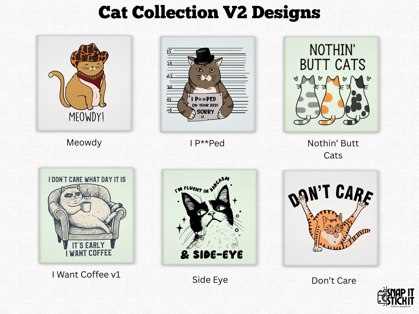 Meowdy - Cat Humor 2x2 Square Magnet