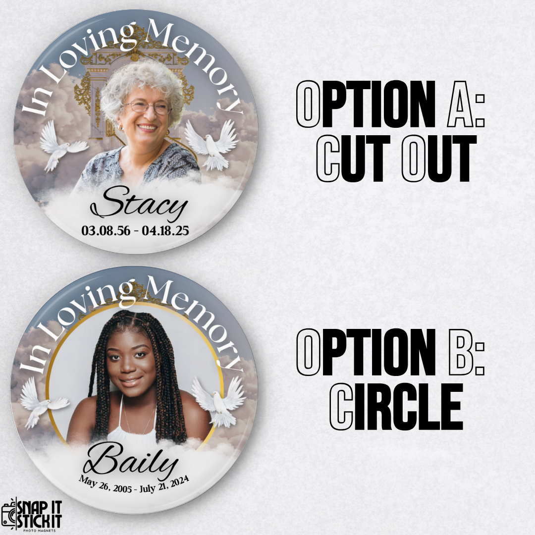 Custom Memorial Button – In Loving Memory Pin – Personalized Keepsake