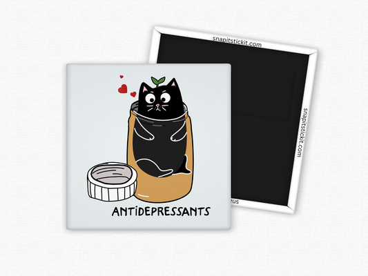 Antidepressants - Cat Humor 2x2 Square Magnet