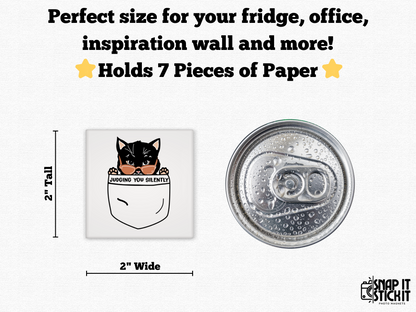 Judging You Silently - Cat Humor 2x2 Square Magnet