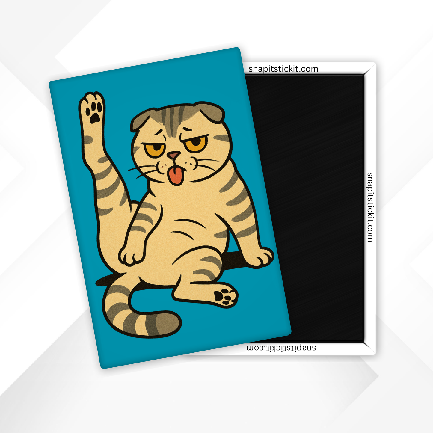 Funny Scottish Fold Cat Magnet – Sarcastic Cartoon Cat Fridge Decor, Gag Gift for Cat Lovers