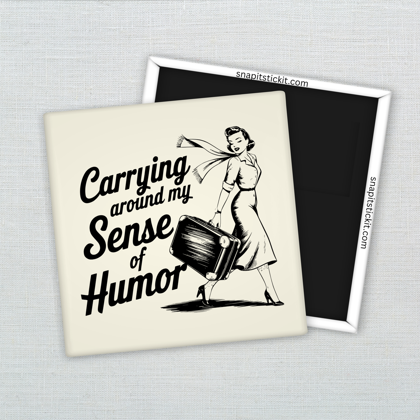 Carrying My Sense of Humor – Funny Sarcastic Retro Housewife Magnet