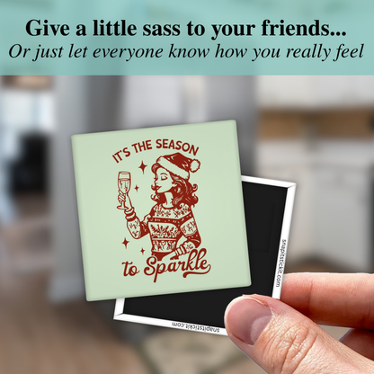 ’Tis the Season to Sparkle – Funny Sarcastic Retro Housewife Christmas Magnet