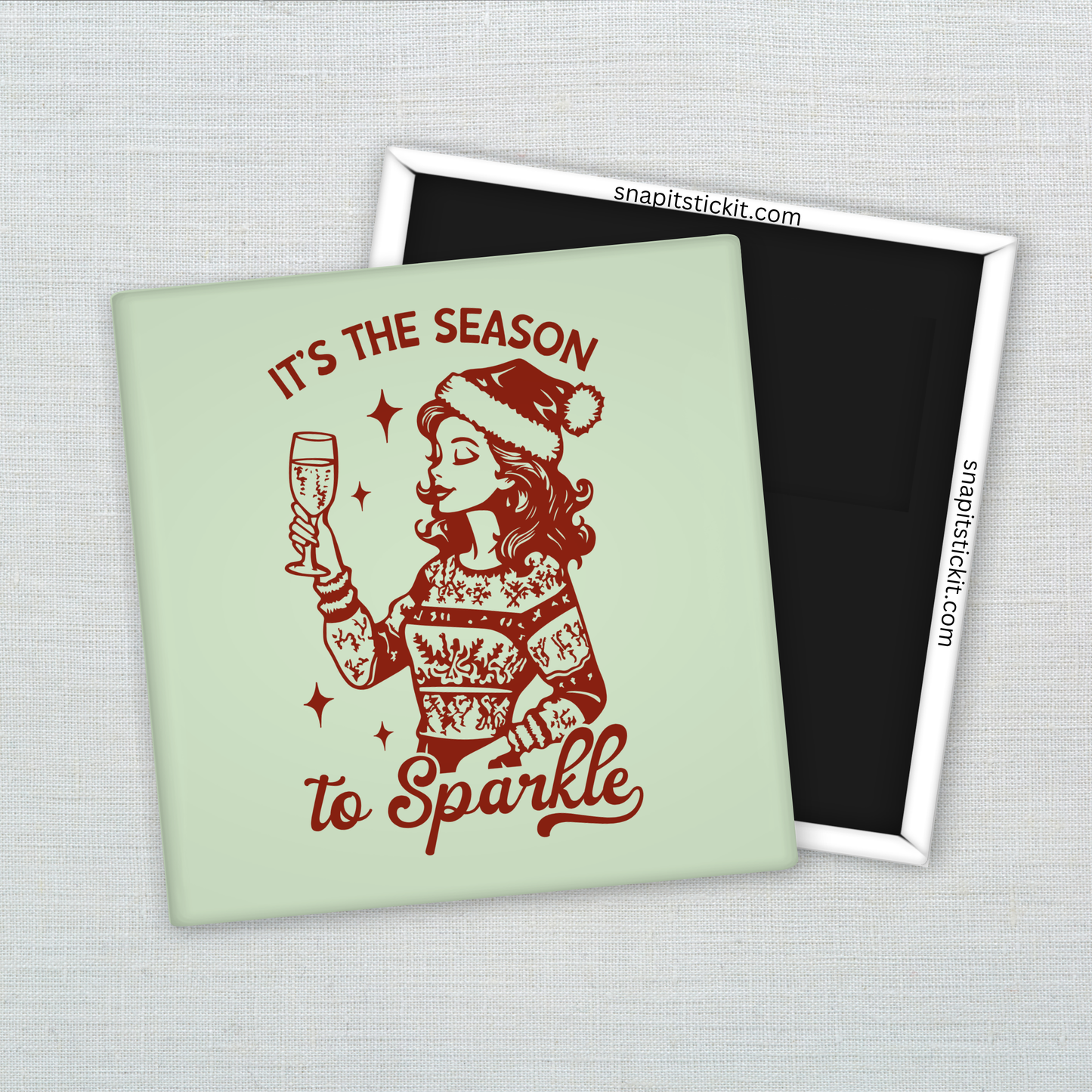 ’Tis the Season to Sparkle – Funny Sarcastic Retro Housewife Christmas Magnet