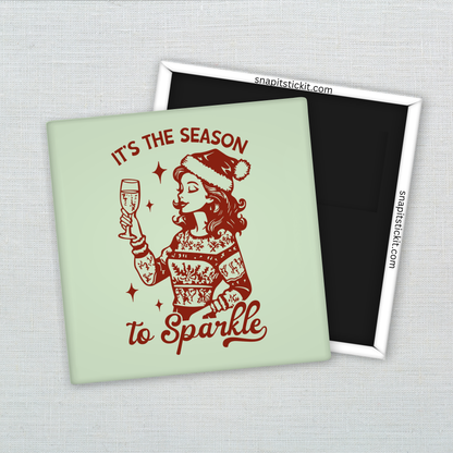 ’Tis the Season to Sparkle – Funny Sarcastic Retro Housewife Christmas Magnet