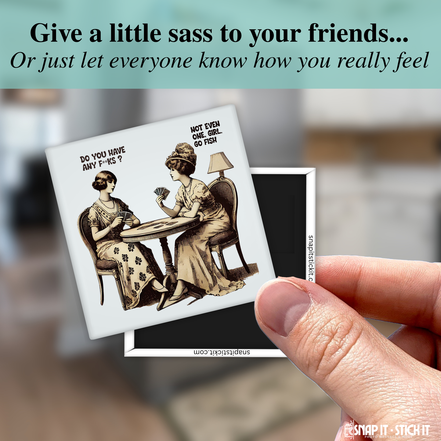 Not Even One, Girl – Go Fish – Funny Sarcastic Retro Housewife Magnet