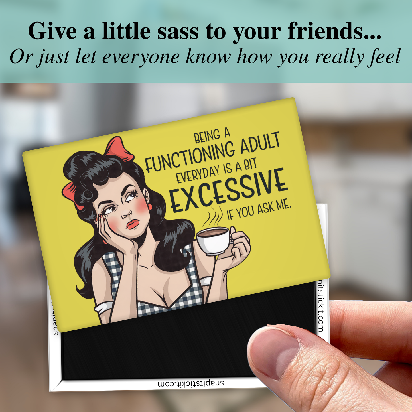 Functioning Adult Magnet – Retro Humor Coffee Gift