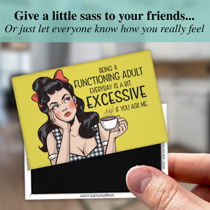 Functioning Adult Magnet – Retro Humor Coffee Gift