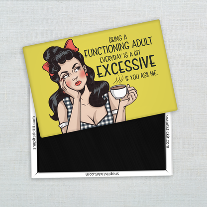 Functioning Adult Magnet – Retro Humor Coffee Gift