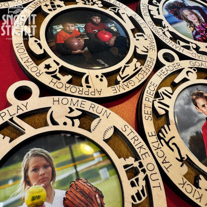 Personalized Golf Photo Ornament | Custom Golf Player Christmas Gift | Laser Cut Wood Ornament with Photo Inlay | Golf Team Keepsake