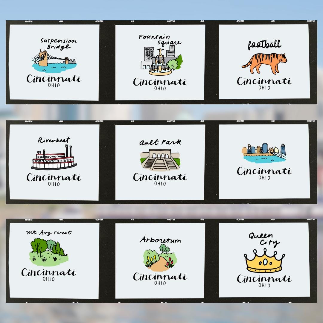 City of Cincinnati Magnet Set | Cincinnati Chili | Goetta | Queen City |