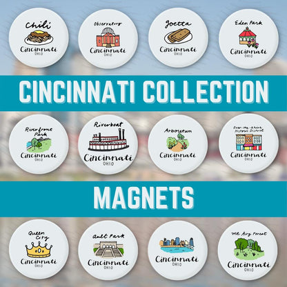 City of Cincinnati Magnet Set | Cincinnati Chili | Goetta | Queen City |