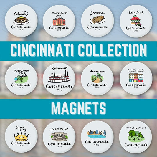 City of Cincinnati Magnet Set | Cincinnati Chili | Goetta | Queen City |